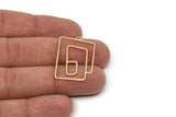 Brass Geometric Charm, Raw Brass Irregular Charms With 1 Loop, Rectangle Charm, Charm Earrings (30x21x0.80mm) SMP2557