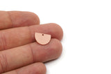 Semi Circle Charm, Raw Copper Half Moon Charms With 1 Hole, Stamping Tag, Earring Charms, Findings (12x14x0.80mm) SMP2838