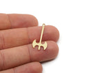 Brass Axe Charm, Raw Brass Axe Charms With 1 Loop, Earring Charm, Axe Findings (30x13.5x0.80mm) SMP2830