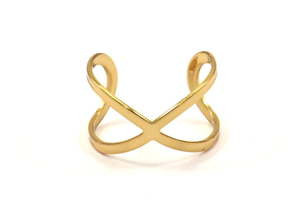 Gold Infinity Ring - 6 Gold Plated Adjustable Infinity Ring Settings - 16-17mm / 23 Gauge Mn30 Q0220