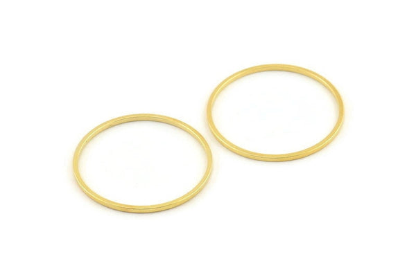 25mm Circle Connector, 24 Gold Tone Brass Circle Connectors (25x1mm) D1434