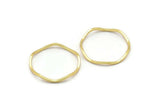 Gold Circle Rings, 24 Gold Plated Brass Wavy Circle Rings, Charms (19.5x0.8mm) BS 1806 Q0340
