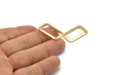 Altın Dikdörtgen Charm, 1 Delikli 4 Altın Kaplama Pirinç Dikdörtgen Charm, Küpeler, Bulgular (25x15x1mm) D1156 Q855