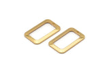 Altın Dikdörtgen Charm, 1 Delikli 4 Altın Kaplama Pirinç Dikdörtgen Charm, Küpeler, Bulgular (25x15x1mm) D1156 Q855