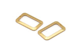 Altın Dikdörtgen Charm, 1 Delikli 4 Altın Kaplama Pirinç Dikdörtgen Charm, Küpeler, Bulgular (25x15x1mm) D1156 Q855