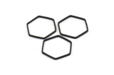 Siyah Altıgen Tılsım, 25 Siyah Oksitlenmiş Pirinç Altıgen Yüzük Tılsımı (16x0,8 mm) BS 1202 S545