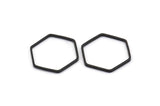 Siyah Altıgen Tılsım, 25 Siyah Oksitlenmiş Pirinç Altıgen Yüzük Tılsımı (16x0,8 mm) BS 1202 S545