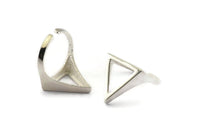 Silver Triangle Ring, 925 Silver Adjustable Triangle Ring N0055