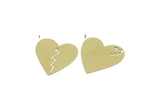 Brass Heart Blank, Raw Brass Heart Blanks, Stamping Blanks, Customized Parts For Jewelry (25x24x0.60mm) SMP3202