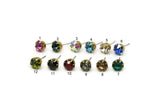 Brass Earrings, 6 Raw Brass Crystal Diamond Stud Earrings, Earrings Settings for SS39 (8.3mm) SS39 D1342