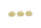 Brass Sun Charm, Raw Brass Sun Face Shaped Charms With 1 Loop, Charm Pendants (25x22x0.60mm) SMP3203