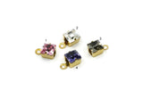 Brass Bead, 8 Raw Brass Crystal Diamond Rhinestones Setting for SS28 (6mm) SS28 F128