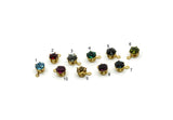 Brass Bead, 12 Raw Brass Crystal Diamond Rhinestones Setting for SS24 (5.5mm) SS24 N0434