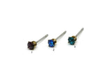 Brass Stud Earrings, 10 Crystal Diamond Rhinestone Beads Brass Stud Earrings Brass Setting for SS11 - 3mm SS11 Y173
