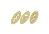 Brass Oval Charm, Raw Brass Flower Charms With 1 Hole, Earring Findings, Customized Parts For Jewelry Making (25x10x0.60mm) SMP3199
