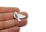 Steel Bird Blank, Stainless Steel Pigeon Blanks, Olive Branch Findings (19/24/28.5x0.80mm) SMP3320
