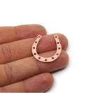 Copper Horseshoe Charm, Raw Copper Horseshoe Charms With 11 Holes, Pendant Findings, Parts Of Jewelry (19/24/29x0.80mm) SMP2982
