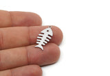 Steel Fish Charm, Stainless Steel Fish Bone Charms With 1 Loop, Animal Jewelry, Findings (15/20/25x0.80mm) SMP3321