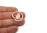 Copper Cat Charm, Raw Copper Cat Charms With 1 Loop, Animal Jewelry, Findings (20/25/30x0.80mm) SMP3317
