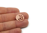 Copper Round Charm, Raw Copper Branch Charm With 1 Loop, Copper Earring Charms, Copper Charms for Jewelry Making (20/25/30x0.80mm) SMP3094