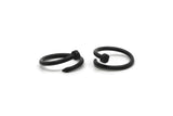 Black Nail Ring, 2 Oxidized Black Brass Adjustable Nail Rings - (15mm) D0433 Q0200