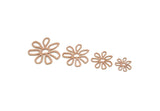 Copper Flower Charm, Raw Copper Flower Charms, Findings (15/20/24/29x0.80mm) SMP2234