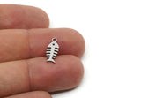 Steel Fish Charm, Stainless Steel Fish Bone Charms With 1 Loop, Animal Jewelry, Findings (15/20/25x0.80mm) SMP3321