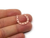 Copper Horseshoe Charm, Raw Copper Horseshoe Charms With 11 Holes, Pendant Findings, Parts Of Jewelry (19/24/29x0.80mm) SMP2982
