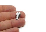 Steel Fish Charm, Stainless Steel Fish Bone Charms, Animal Jewelry, Findings (15/20/25x0.80mm) SMP3318