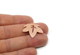 Copper Leaf Charm, Raw Copper Leaf Charm With 1 Loop, Copper Earring Charms, Copper Charms for Jewelry Making (20/25/30x0.80mm) SMP3093