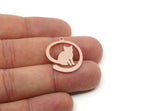 Copper Cat Charm, Raw Copper Cat Charms With 1 Loop, Animal Jewelry, Findings (20/25/30x0.80mm) SMP3317