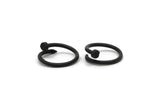 Black Nail Ring, 2 Oxidized Black Brass Adjustable Nail Rings - (15mm) D0433 Q0200