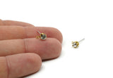 Brass Stud Earrings, 6 Crystal Rhinestone Beads Brass Stud Earrings Brass Setting for SS18 - 4.3mm SS18 N0279