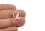 Copper Cat Charm, Raw Copper Cat Charms With 1 Loop, Animal Jewelry, Findings (20/25/30x0.80mm) SMP3317