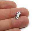 Steel Fish Charm, Stainless Steel Fish Bone Charms, Animal Jewelry, Findings (15/20/25x0.80mm) SMP3318