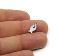 Steel Fish Charm, Stainless Steel Fish Charms With 1 Loop, Blanks, Findings (15/20/25x0.80mm) SMP3327