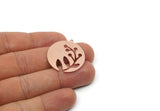 Copper Round Charm, Raw Copper Branch Charm With 1 Loop, Copper Earring Charms, Copper Charms for Jewelry Making (20/25/30x0.80mm) SMP3094