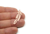 Copper Feather Charm, Raw Copper Bird Feather Charms With 1 Loop, Pendants, Findings (20/30/40x0.80mm) SMP2500