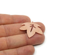 Copper Leaf Charm, Raw Copper Leaf Charm With 1 Loop, Copper Earring Charms, Copper Charms for Jewelry Making (20/25/30x0.80mm) SMP3093