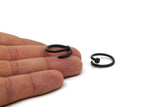Black Nail Ring, 2 Oxidized Black Brass Adjustable Nail Rings - (15mm) D0433 Q0200