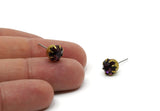 Brass Bead, 6 Raw Brass Amethyst Crystal Rhinestones Setting for SS39 (8.3mm) SS39 F106