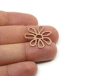 Copper Flower Charm, Raw Copper Flower Charms, Findings (15/20/24/29x0.80mm) SMP2234