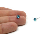 Brass Stud Earrings, 8 Aquamarine Crystal Rhinestone Beads Brass Stud Earrings Brass Setting for SS24 - 5.3mm SS24 D1319