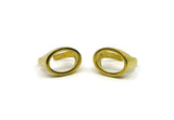 Brass Ring, 2 Raw Brass Adjustable Oval Rings N0053