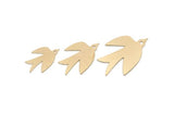 Brass Bird Charm, Raw Brass Bird Charms, Charm Pendants, Earring Findings (19/24/29x0.60mm) SMP2943