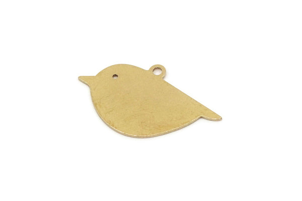 Brass Bird Charm, 10 Raw Brass Bird Charms With 1 Loop, Animal Jewelry Findings (14x25x0.60mm) SMP2715