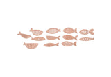 Copper Fish Charm, Raw Copper Fish Charms, Blanks, Findings SMP3089
