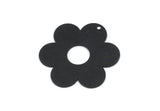 Black Flower Charm, 2 Oxidized Black Brass Flower Shaped Charms With 1 Hole, Charm Pendants (30x27x0.60mm) SMP2277 A0709