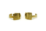 Brass Ring, 2 Raw Brass Adjustable Rectangle Rings N0060