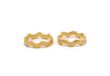 Gold Wavy Ring, Gold Plated Brass Wavy Ring (17.5mm) N0357 Q0230